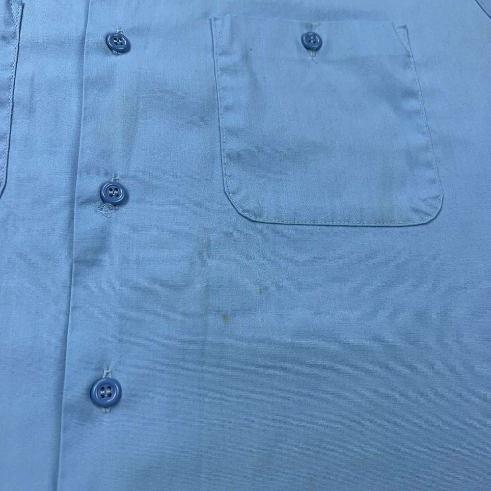 VTG Big Mac Shirt Mens XL Tall Blue Canvas Short Sleeve‎ Button Up Work USA 90s - Picture 7 of 12